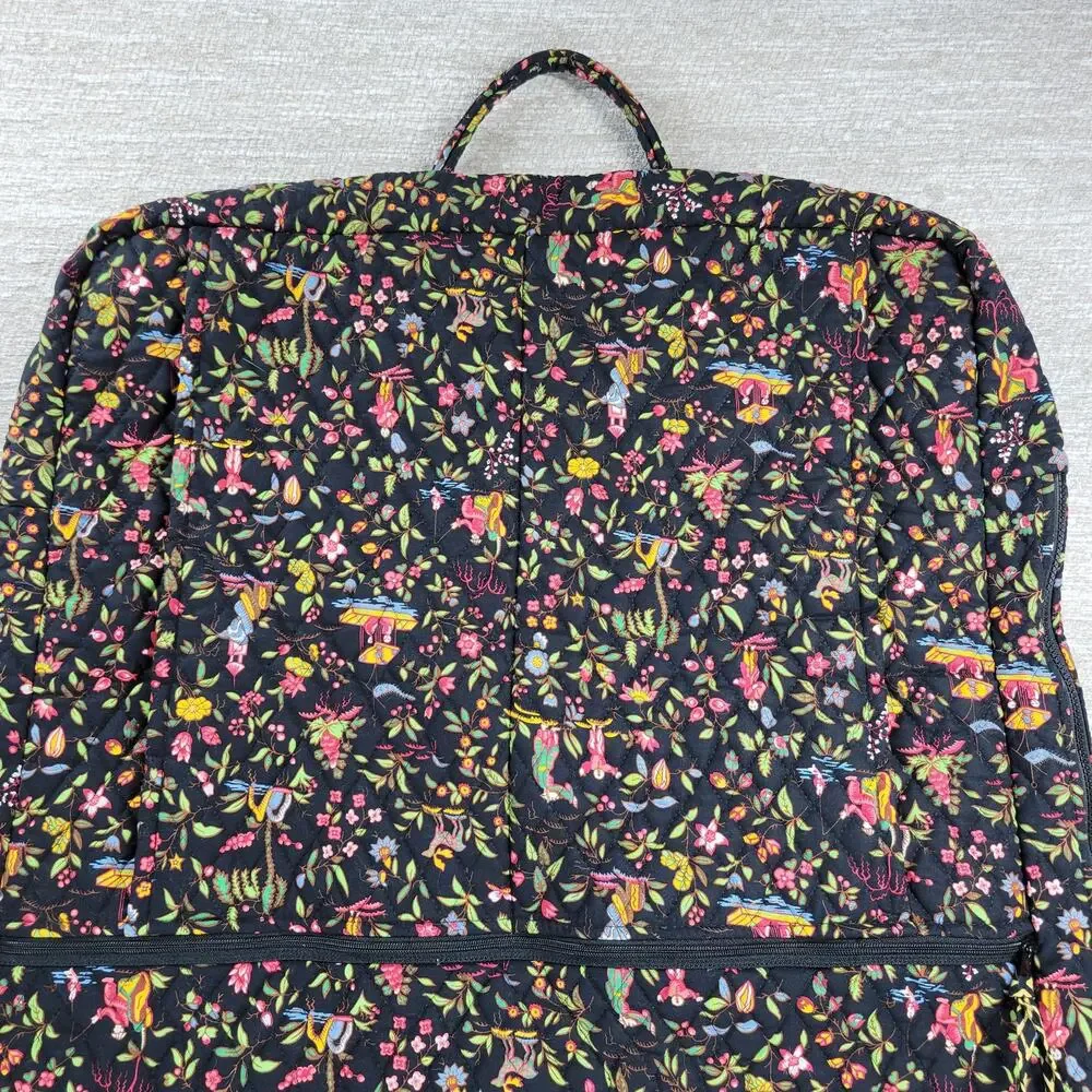 Vera Bradley Ming Garment Bag Black Quilted Floral Asian Travel Luggage Carry On